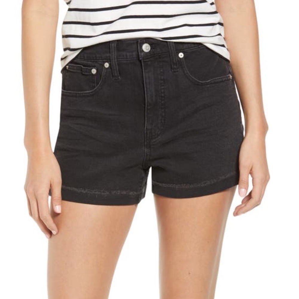 Madewell High Waist Raw Hem Denim Shorts | Size 27 | 4in inseam